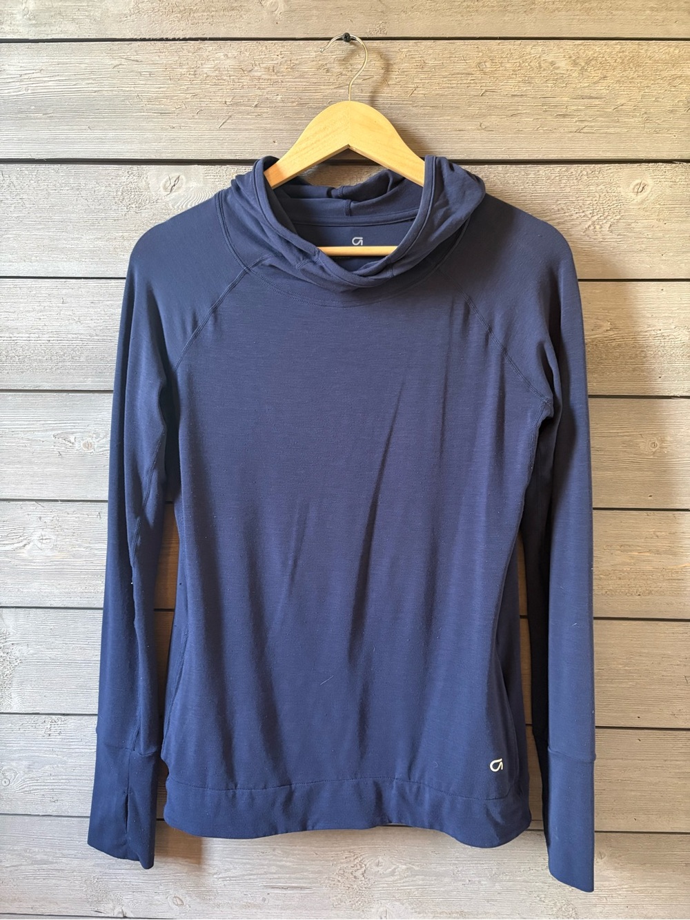 GAP Navy GapFit Hooded Long Sleeve Top